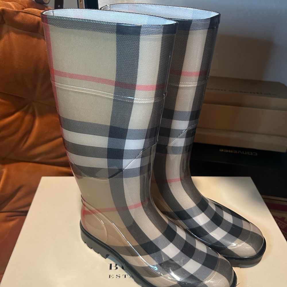 Plaid Rain Boots